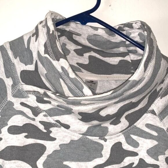 90 Degree By Reflex Womens Camouflage Print Cowl Neck Pullover Sweatshirt L - Picture 2 of 9
